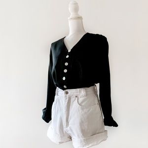 vintage long sleeve tunic with shell buttons